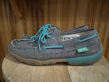 Twisted X Eco TWX WDM0085 Driving Mocs Shoes Gray Teal Women's Size 8.5M