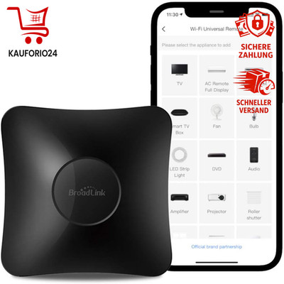 Broadlink Smart Home Hub RM4 Pro IR HF Fernbedienung Code Lernfunktion WLAN