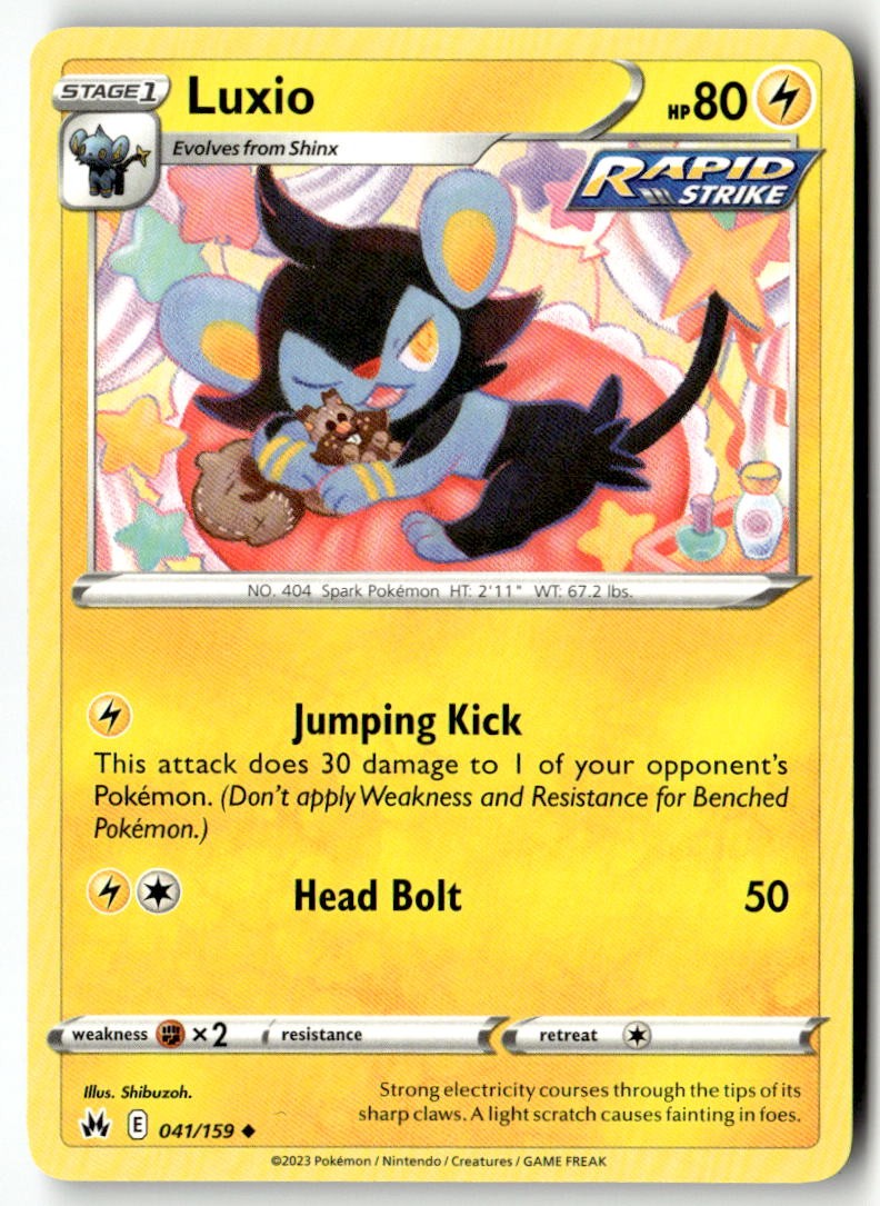Pokemon TCG Luxio (41) 041/159 Normal SWSH: Crown Zenith
