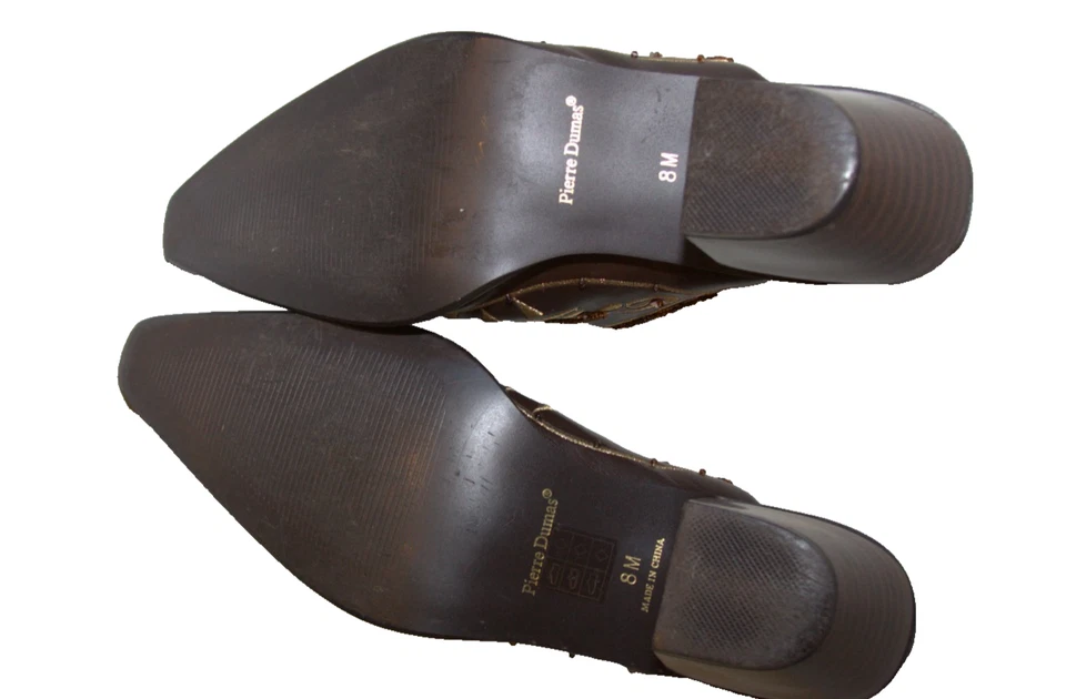 Mules Pierre Dumas Marrón Bordado, Mujer Talla 8 Foto 3 de 3