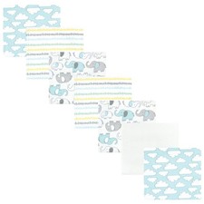 Flannel Receiving Blankets 7pk New Elephant Hudson Baby 21398 Luvable Friends