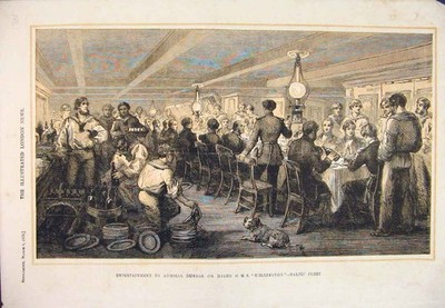 Original alter antiker Druck 1856 Admiral Dundas Hms Wellington Ostseeflotte Schiff