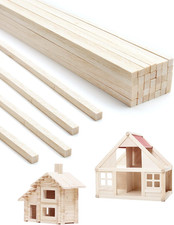 50 Pieces Balsa Wood Sticks Square Wooden Dowels Unfinished Hardwood Strips Natu