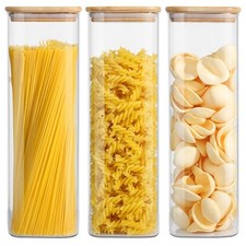 Glass Food Storage Jars with Lids 76oz Square Set of 3 ,Glass Square-70oz 3