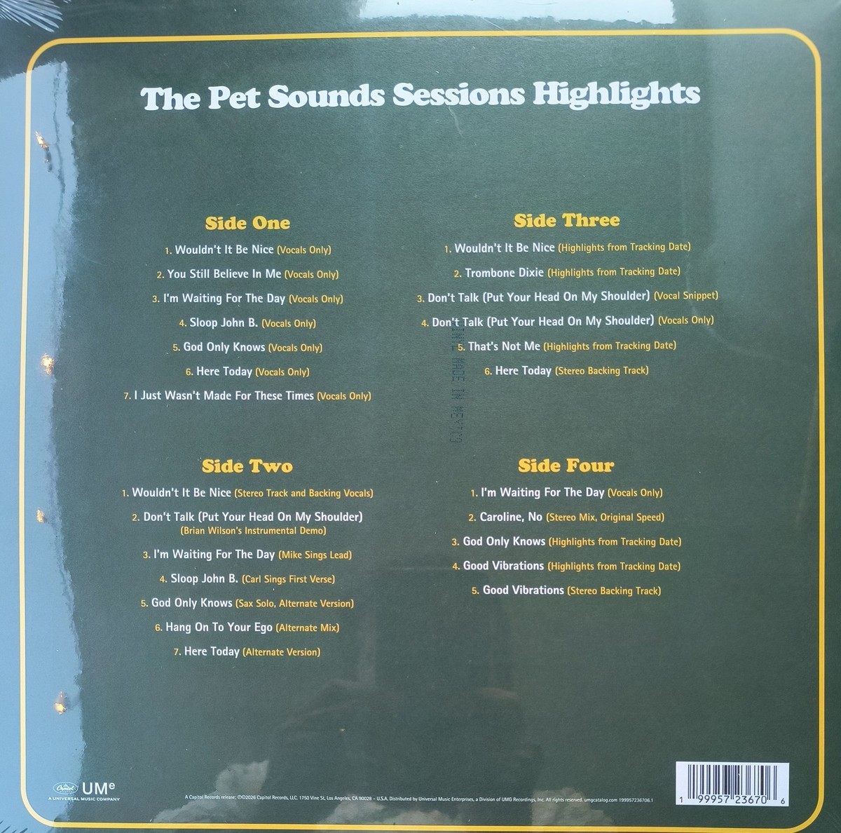 The Beach Boys - Pet Sounds Sessions Highlights | 180g 2LP