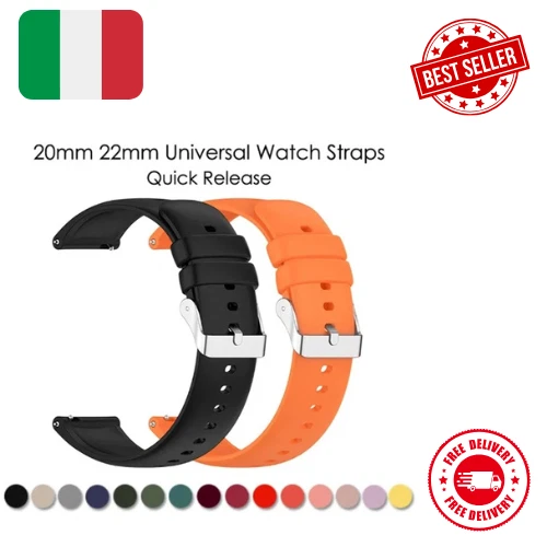 MBrisk Cinturino Universale 20mm, Cinturini per Orologi in Silicone Morbido Cinturini di Ricambio Regolabili a sgancio rapido per Uomo e Donna (Arancione MBrisk Cinturino Universale 20mm, Cinturini per Orologi in Silicone Morbido Cinturini di Ricambio Regolabili a sgancio rapido per Uomo e Donna (Arancione