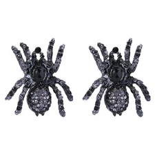 Halloween Costume Jewelry Austrian Crystal Tarantula Spider Pierced Stud Earring