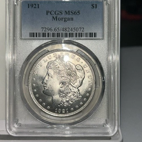 1921 Morgan Silver Dollar Coin PCGS MS 65 ** Final Year Issue!