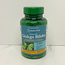 Puritan's Pride Ginkgo Biloba Standardized Extract 120MG -200 Capsules EXP 01/28