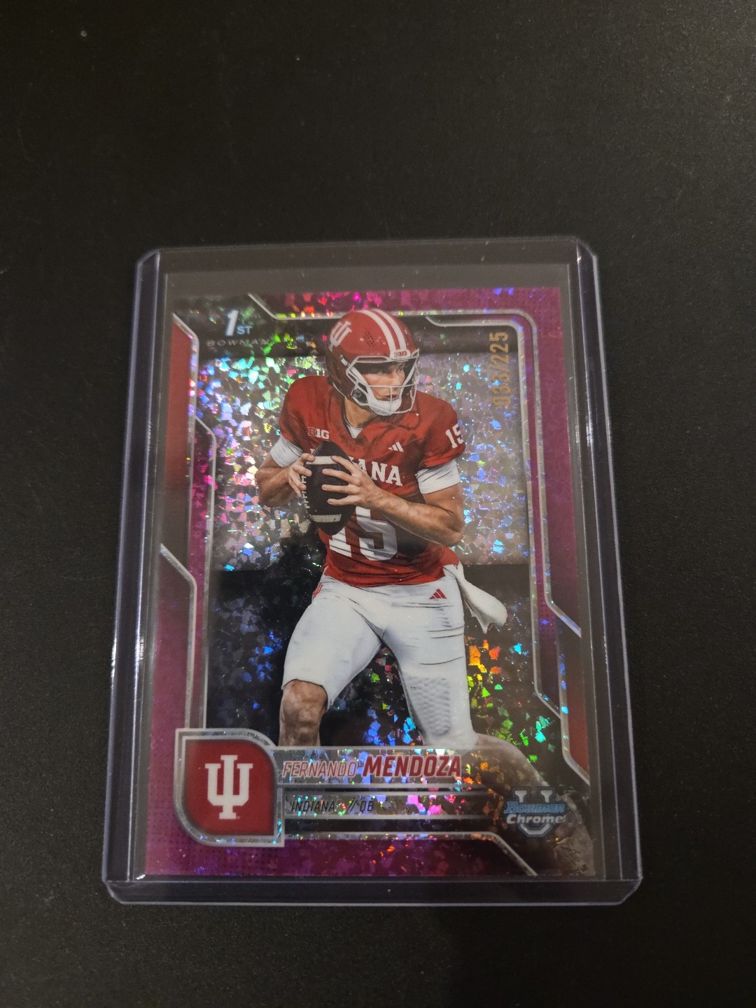 2025 Bowman U Chrome Fernando Mendoza 1st Bowman Fuschia Mini Diamonds /225 IND