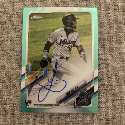 2021 Topps Chrome Rookie Auto Aqua Refractor 119/199 Lewin Diaz #RA-LD Auto
