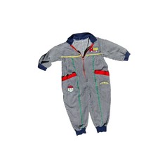 Kids Train Theme One Piece Jumpsuit Striped Zip Front 3  4 Years