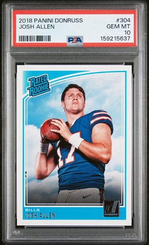 2018 Donruss Josh Allen Rated Rookie RC #304 Buffalo Bills PSA 10 Gem Mint