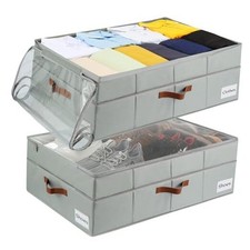 Double-Layer Under Bed Storage with Thick Sidewalls/Bottom 29.5 19.5 10 Inch,