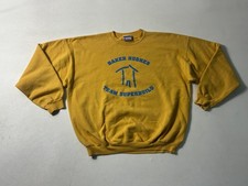 Hanes Ultimate Sweatshirt Men's XL Yellow Cotton Lined Baker Hughes Vintage
