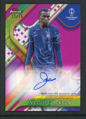 2025 NICOLAS JACKSON 32/75 AUTO TOPPS FINEST UEFA CONFERENCE
