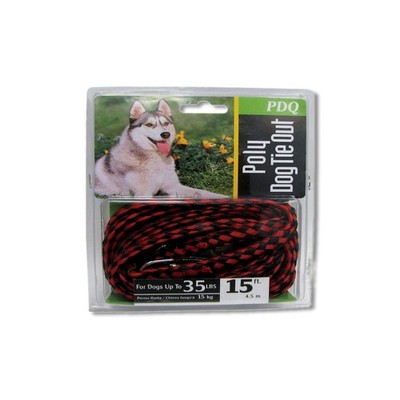 PDQ Red / Black Poly Dog Tie Out Rope Small/Medium Q241500099