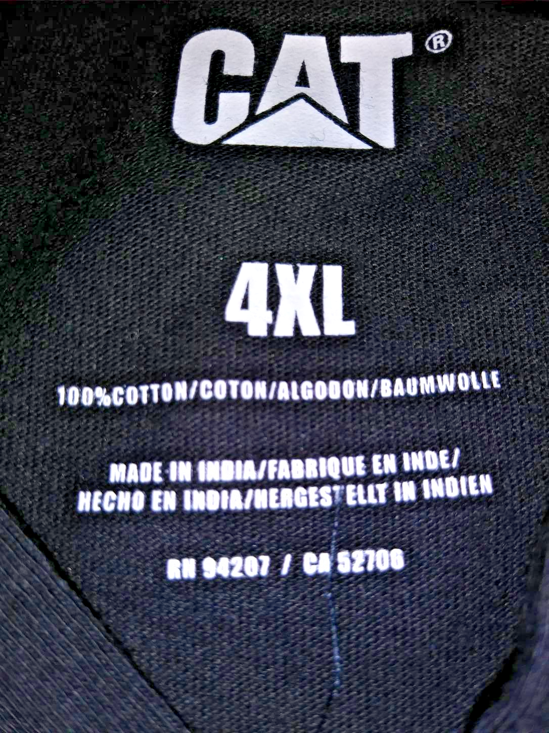 CATERPILLAR HOODED BANNER SHIRT BLACK WITH GRAY LETTERING SZ. 4XL NEW ...