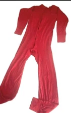 Carhartt Base Layer Suit Red Cotton Long Johns Long Sleeve Men's Size Medium