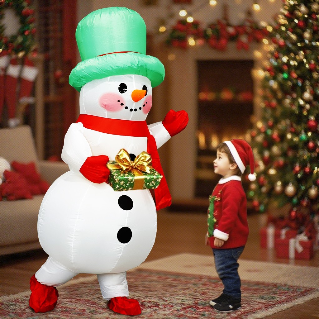 Inflatable Costume Snowman Full Body Adult Christmas Dress Up Cosplay Party Suit