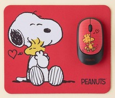 Peanuts Snoopy  Woodstock Wireless Desktop Mouse  Mouse Pad Set Red NEW NIP
