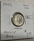 1942 Mercury Silver Dime Uncirculated Beauty