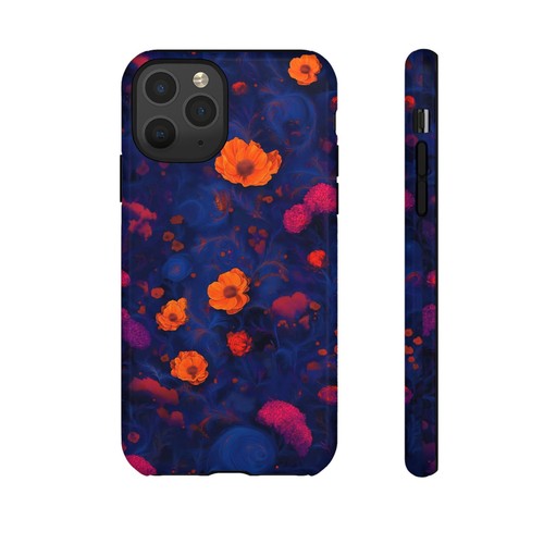 Blue Floral Phone Case, Tough Phone Case, Cute Phone Cover, Unique Gift For Her - 第 118/273 張圖片
