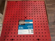 10-Pack! Everbilt 16 in. H x 16 in. W Plastic Pegboard in Red(50 lbs. Capacity) 