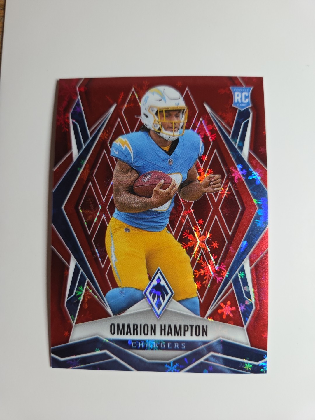 Omarion Hampton (Chargers RC) 2025 Panini Phoenix #192 Red Winter Parallel /399