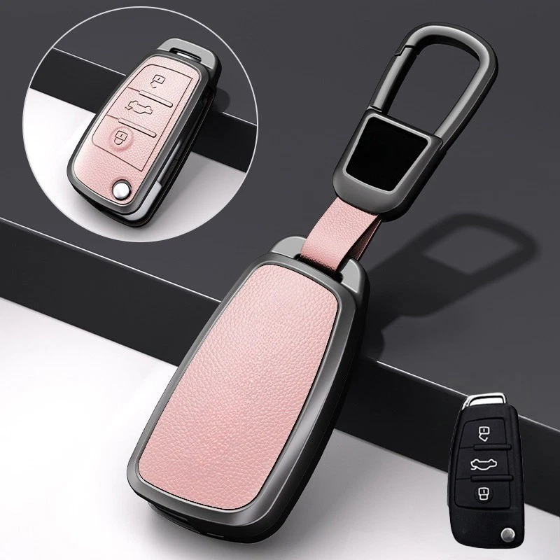 Funda para llave de coche de cuero de aleación de zinc para Audi S3 A3 Q5 A6 RS6 Q7 TT A4 S4 RS4 Foto 4 de 4