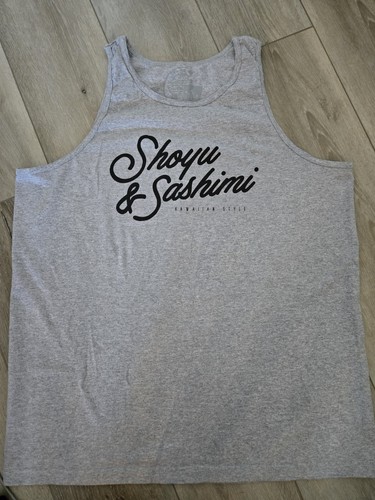 Hawaiian Style Mens Tank Top Aloha Hawaiian Sashimi Shoyu Shirt AT12