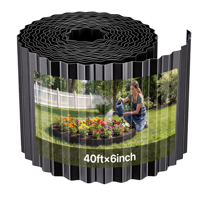 #ad #ad VEVOR 40ft Galvanized Steel Landscape Edging 6quot; High Black Metal Garden Border $26.99