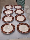 8 Vitromaster Abundance Fruits trim Dinner Plates Stoneware 10.5" Vintage — photo 1