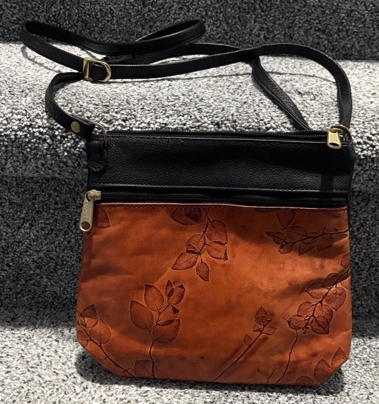 Leaf Leather Handbag C L Whiting Collection Small Messenger Bag