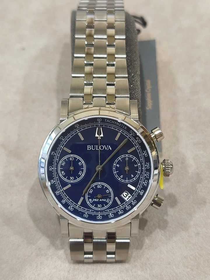 Bulova Crono Chrono High Precision 262 Khz nuovo ref 96B458 Rivenditore Ufficial - Immagine 2 di 4
