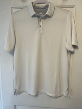 Tommy Bahama Polo Shirt Mens Small White Short Sleeve Tagless Knit Casual Golf