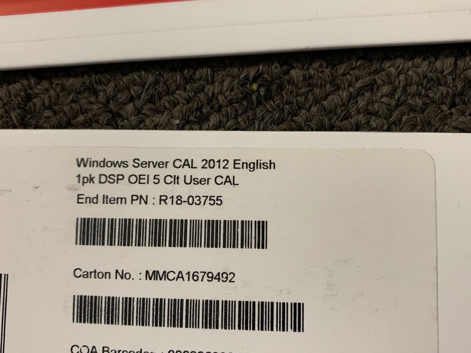 1 Microsoft Window Server Cal 2012 English 1pk DSP 5CLT User eBay