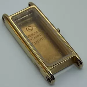 BOITIER DE MONTRE COMPLET NEUF GUCCI 1500L PLAQUÉ OR JAUNE