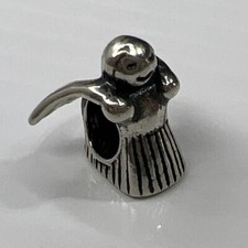 925 Sterling Silver Slider Charm Bead Angel Wings Lady