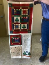 Vintage Fabric Panel - Fabri-Quilt MINI CHRISTMAS QUILT AND PILLOW CUT SEW PANEL