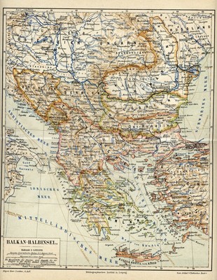 Antica Mappa 1895 Paesi Balcanici Bosnia Serbia Bulgaria Romania Old Map Ebay Cartina Balcani 1908