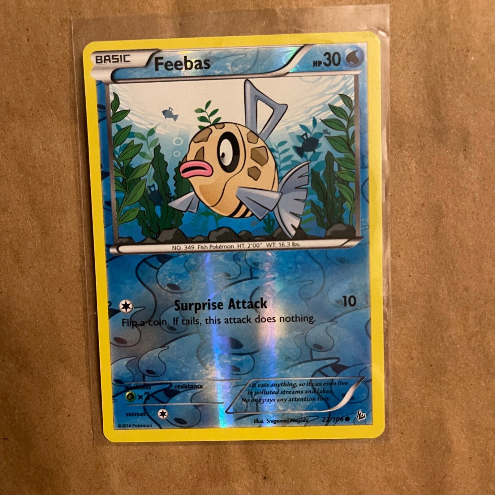 Feebas - 22/106 Flashfire Pokemon Reverse Holo Foil