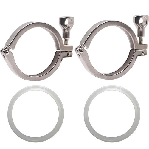 Stainless Tri Clover 4" inch Inline Sight Glass w/ Clamps Seals Kit Home Brew - Picture 9 of 10
