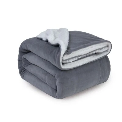 COMFYWELL Large Sherpa Fleece Blanket Soft Cosy Bed Sofa Throw, King , Queen 200x240cm.