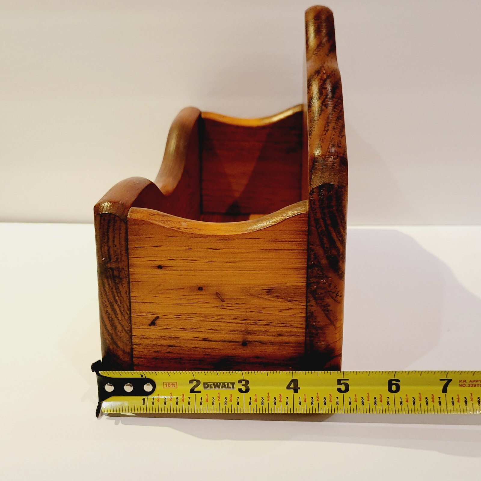 Vintage Pine Wooden Wheat Box Mail Organizer Wall Mount Shelf Sitter