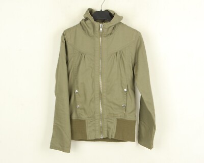 Elvine Elvira Damen XS Jacke Mantel Olive Kapuze Reißverschluss Basic Cotton Top