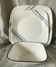 CORELLE ~ "SKETCH" SQUARE DINNERWARE ~ CHOOSE 1 OR ALL ~ 1+ SHIP 