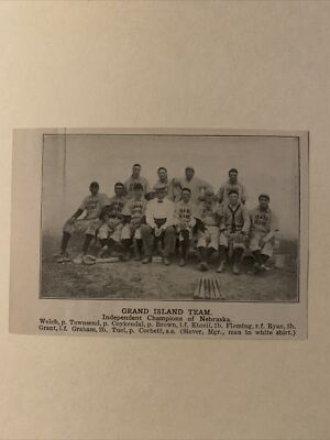 Grand Island Independent Champions of Nebraska 1906 Baseball Team Picture