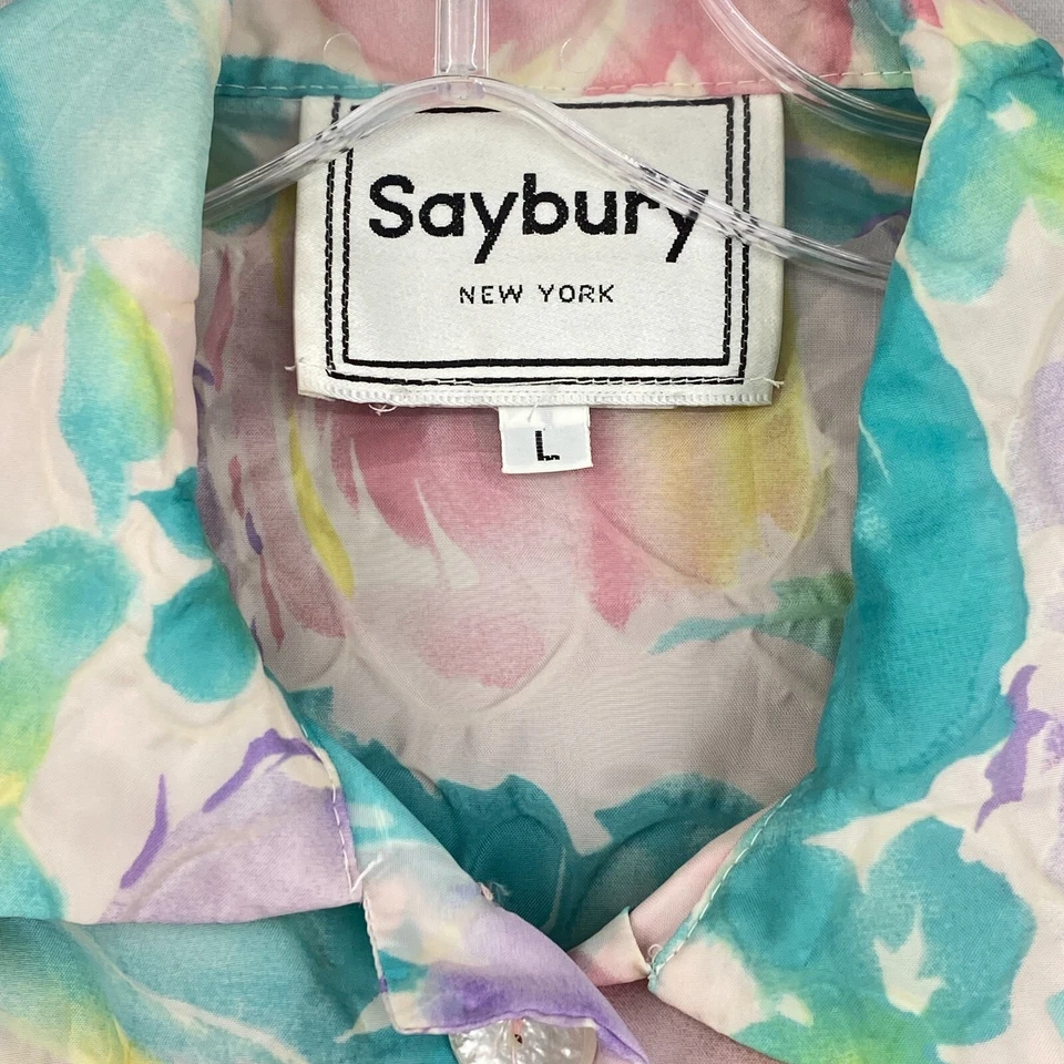 Vintage Saybury House Dress Nightgown Medium Pink Multicolor Floral 70s 80s - Image 3 of 4