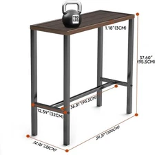 Bar Table 37.6'' Pub Table High Top Table Rectangular Bar Height Table Backyard